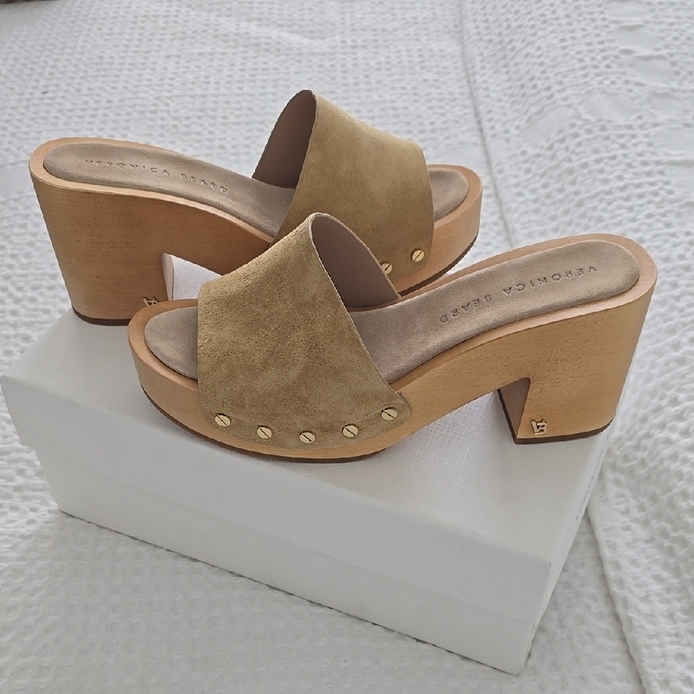 Veronica Beard Tan Suede Women's Mules